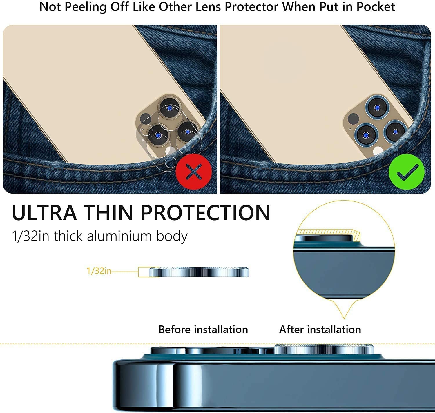 Bộ miếng dán kính cường lực bảo vệ Camera iPhone 13 Pro Max (6.7 inch) hiệu Wiwu Guard Lens Ring