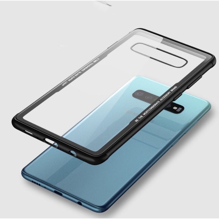 Ốp lưng siêu mỏng kính cường & viền silicon bảo vệ cho Samsung Galaxy S10 - S10 Plus hiệu Likgus Glass Case