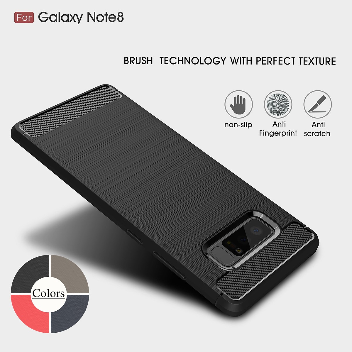 Ốp lưng chống sốc vân kim loại cho Samsung Galaxy Note 8 hiệu Likgus