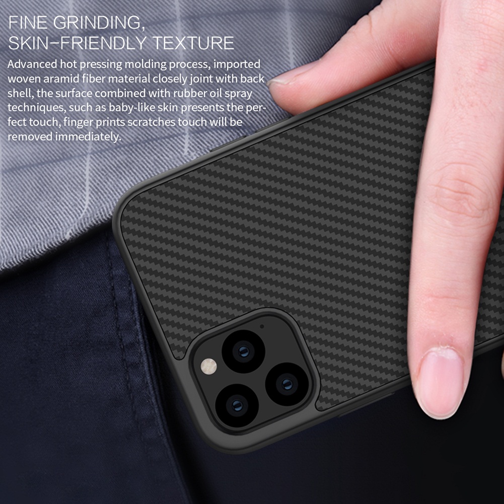 Ốp lưng chống sốc sợi Carbon cho iPhone 11 Pro - 11 Pro Max hiệu Nillkin