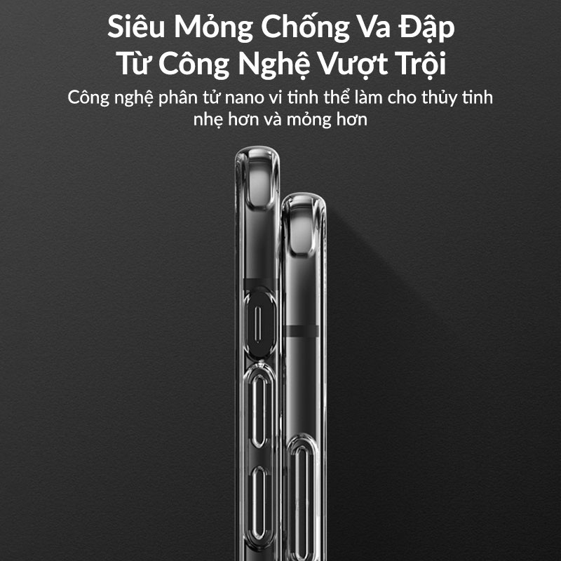 Ốp lưng cho iPhone 12 Pro mặt lưng kính viền silicon siêu mỏng 1.7mm  hiệu Benks Magic Crystal