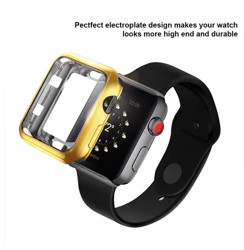 Case ốp silicon dẻo viền màu cho Apple Watch 38mm bảo vệ toàn diện hiệu HOTCASE