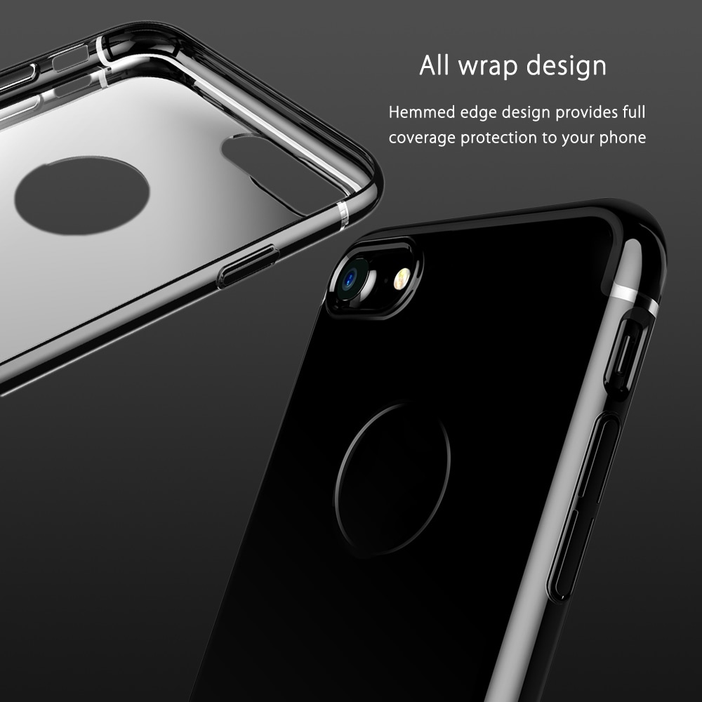 Ốp lưng viền màu mạ crom cho iPhone SE 2020 / iPhone 7 / iPhone 8 hiệu Baseus Glitter mỏng 0.6mm, chống va đập, gờ bảo vệ Camera, Mạ Crom sang trọng