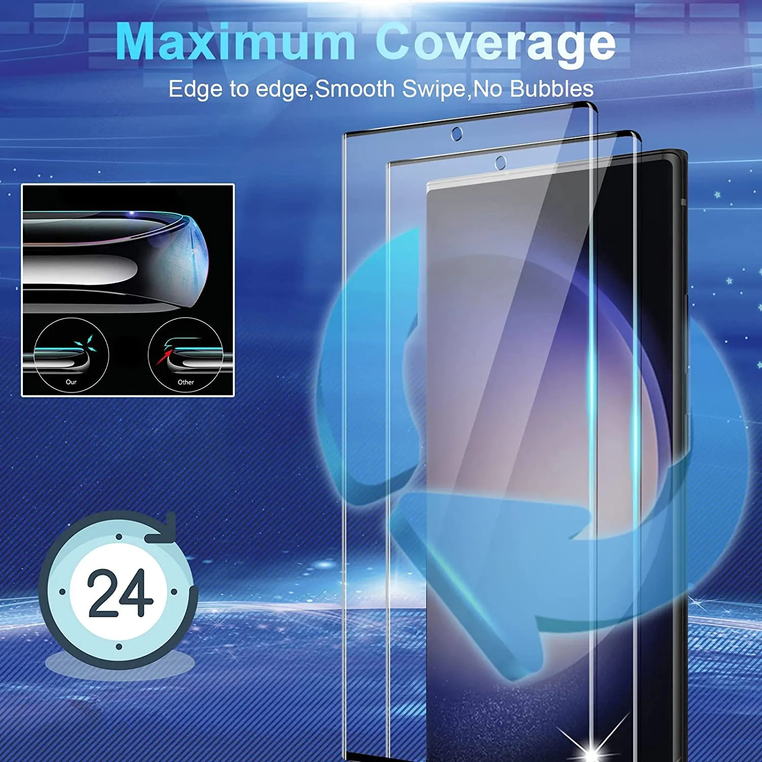 Miếng dán kính cường lực cho Samsung Galaxy S23 / Galaxy S23+ / Galaxy S23 Plus / Galaxy S23 Ultra full màn hình 3D hiệu Kuzoom Protective Glass