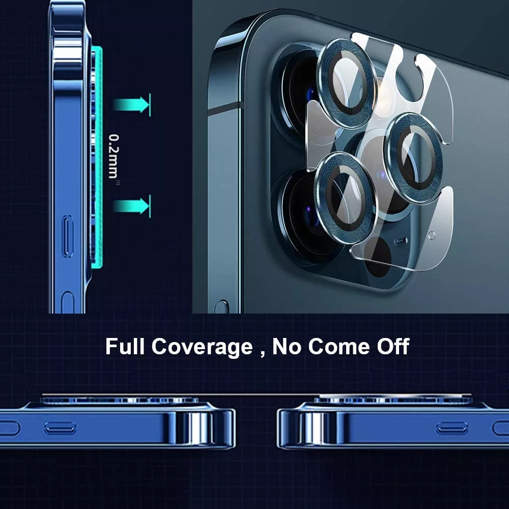 Bộ miếng dán kính cường lực bảo vệ Camera iPhone 13 Pro Max Max hiệu HOTCASE Kuzoom Lens Ring