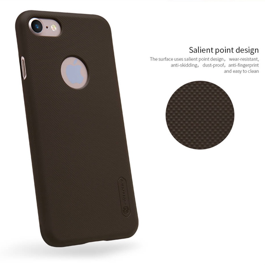 Ốp Lưng Sần chống sốc cho iPhone SE 2020 / iPhone 7 / iPhone 8 hiệu Nillkin Super Frosted Shield (tặng kèm giá đỡ hoặc miếng dán từ tính)