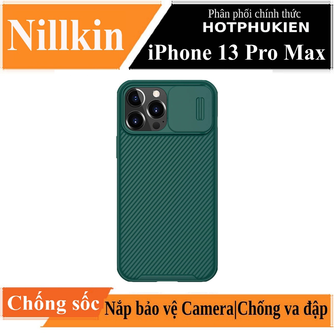 Ốp lưng chống sốc cho iPhone 13 Pro Max bảo vệ Camera hiệu Nillkin Camshield