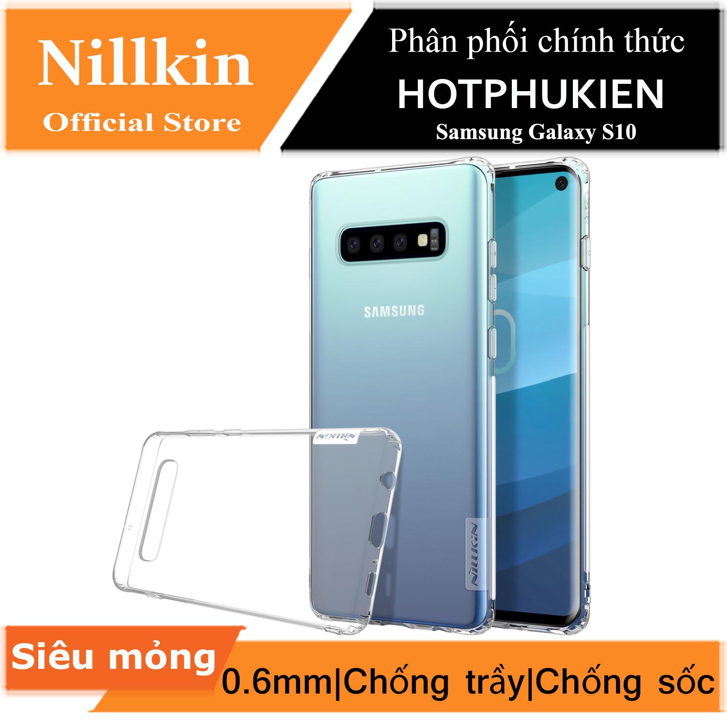 Ốp lưng dẻo silicon trong suốt cho Samsung Galaxy S10 hiệu Nillkin Nature