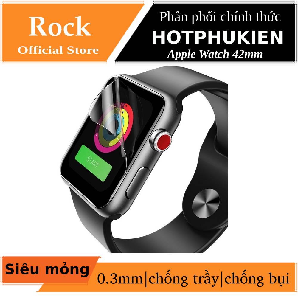 Bộ 2 miếng dán màn hình silicon chống trầy cho Apple Watch 42mm hiệu Rock Hydrogel