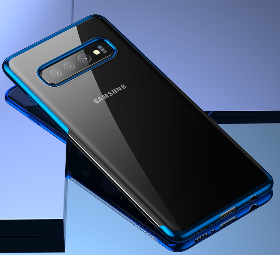 Ốp lưng viền màu mạ crom cho Samsung Galaxy S10 Plus hiệu Baseus Glitter