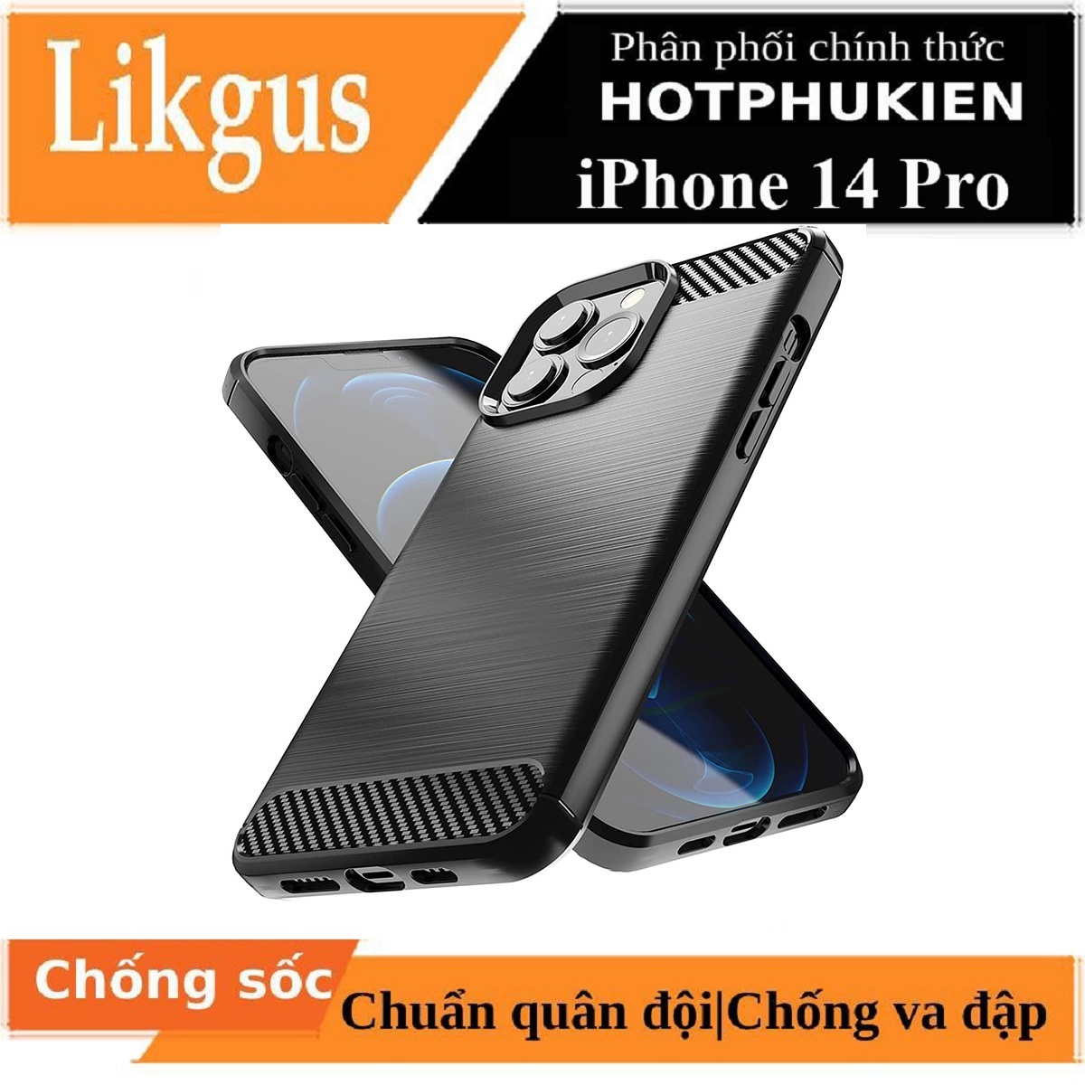 Ốp lưng vân kim loại cho iPhone 14 Pro (6.1 inch) hiệu Likgus