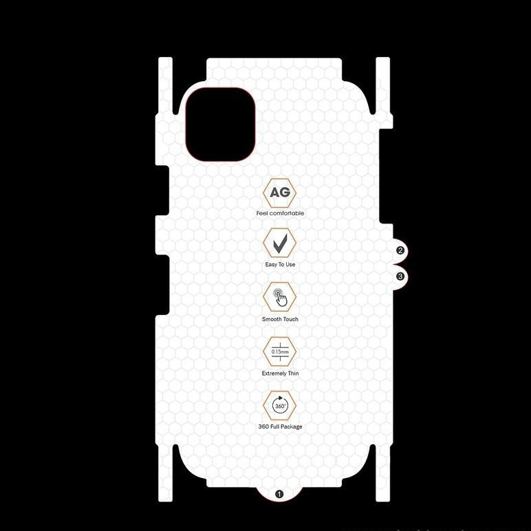 Miếng dán PPF Full mặt lưng và viền mỏng 0.15mm cho iPhone 11 Pro Max hiệu HOTCASE (dẻo nhám)