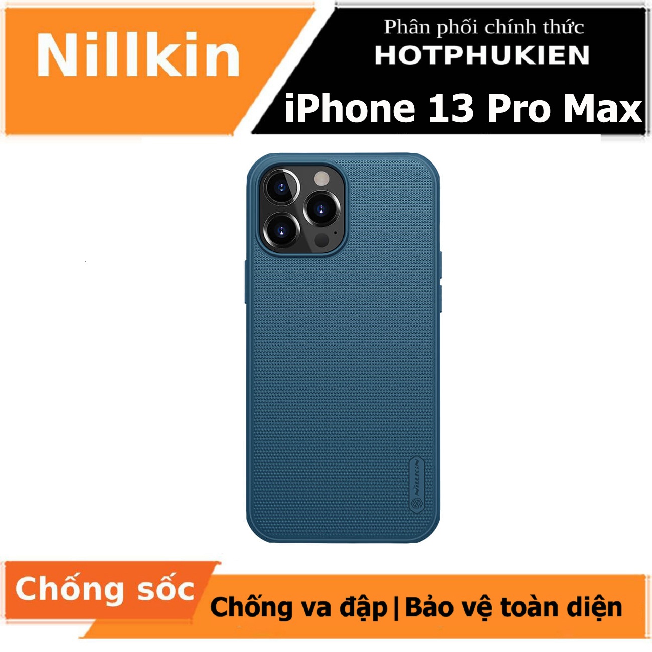 Ốp lưng chống sốc cho iPhone 13 Pro Max mặt lưng nhám sần hiệu Nillkin Super Frosted Shield Pro