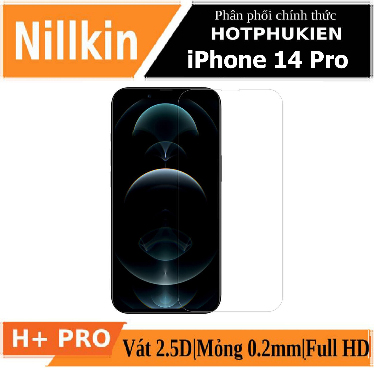 Miếng dán kính cường lực cho iPhone 14 Pro (6.1 inch) Nillkin Amazing H+ Pro