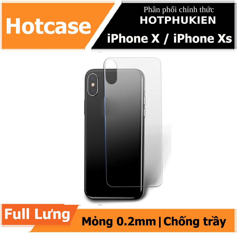Miếng dán dẻo trong suốt chống trầy mặt lưng iPhone X / iPhone Xs siêu mỏng 0.2mm hiệu HOTCASE