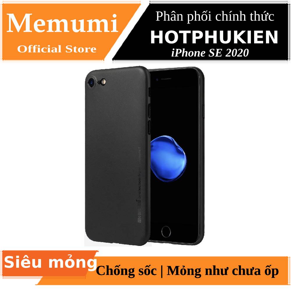 Ốp lưng nhám siêu mỏng 0.3mm cho iPhone SE 2020 / iPhone 7 / iPhone 8 hiệu Memumi