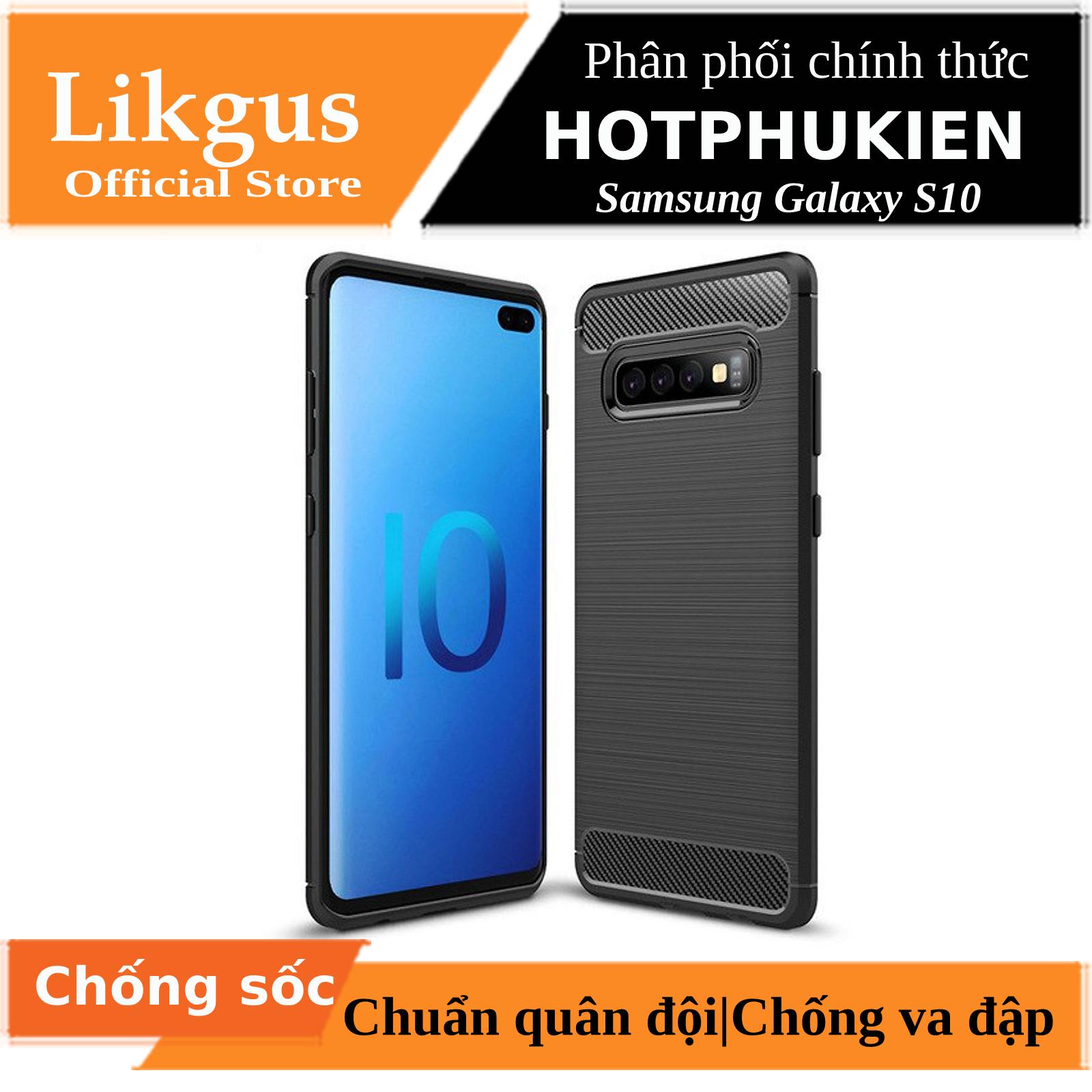 Ốp lưng chống sốc vân kim loại cho Samsung Galaxy S10 hiệu Likgus