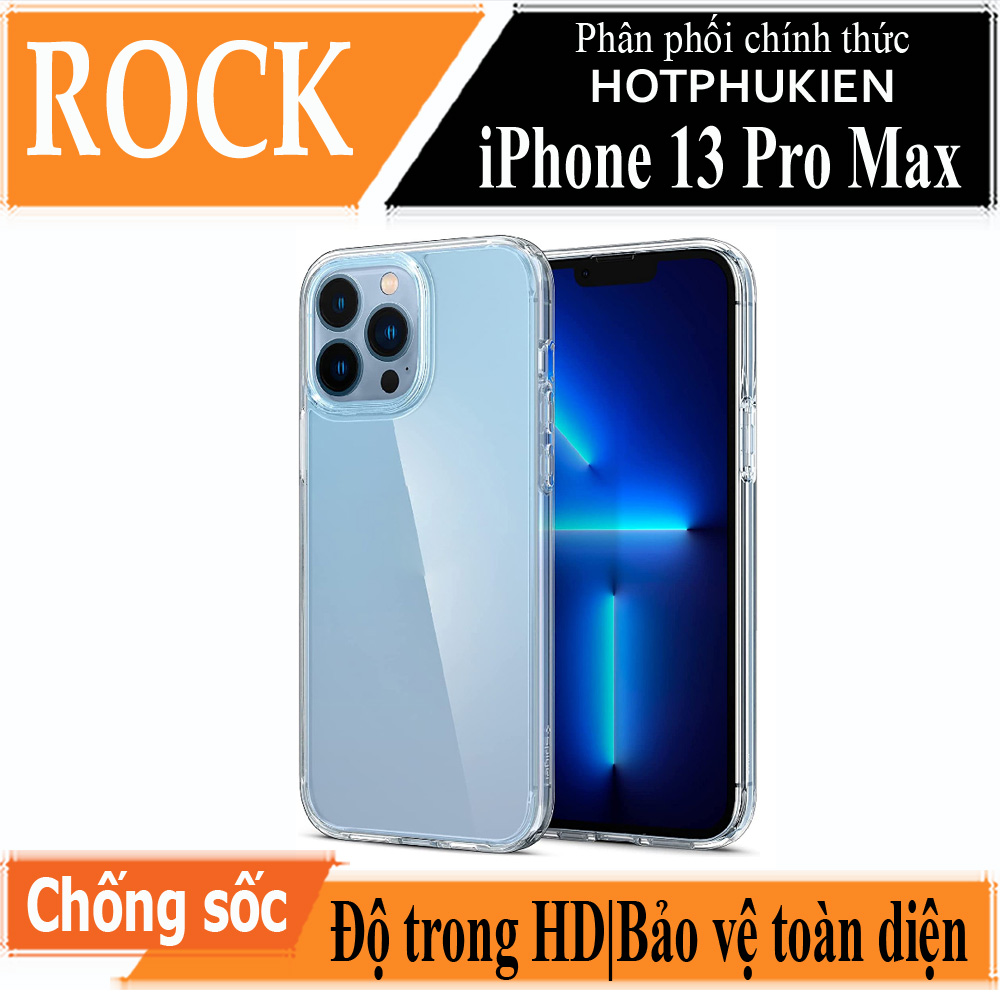 Ốp lưng chống sốc trong suốt cho iPhone 13 Pro Max (6.7 inch) hiệu Rock Space Protective Case