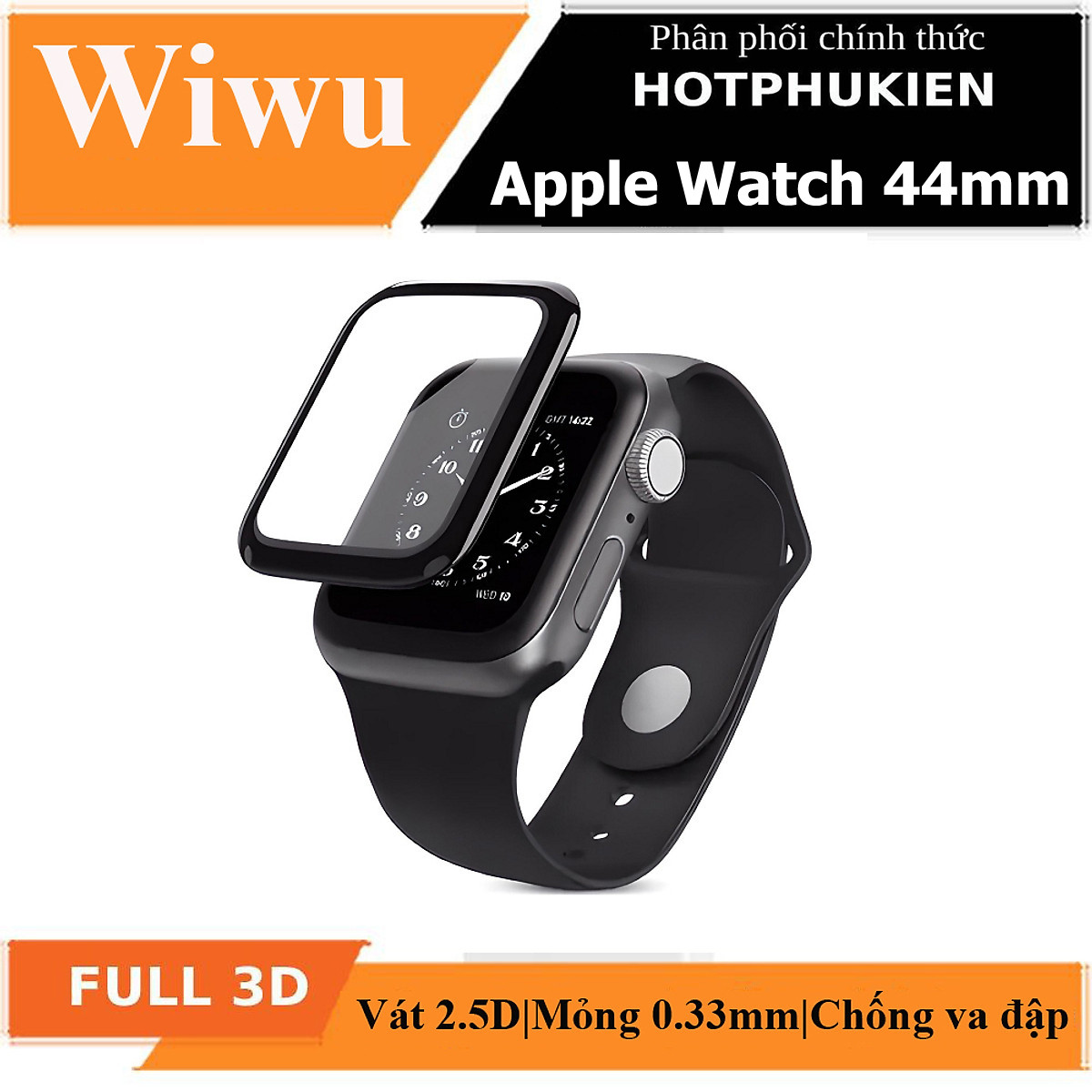Bộ 2 miếng dán màn hình kính cường lực Full 3D cho Apple Watch 44mm hiệu WIWU iVista