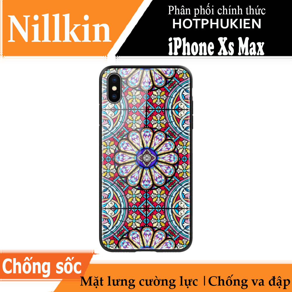 Ốp lưng kính cường lực hoa văn & viền silicon bảo vệ cho iPhone Xs Max hiệu Nillkin Dreamland