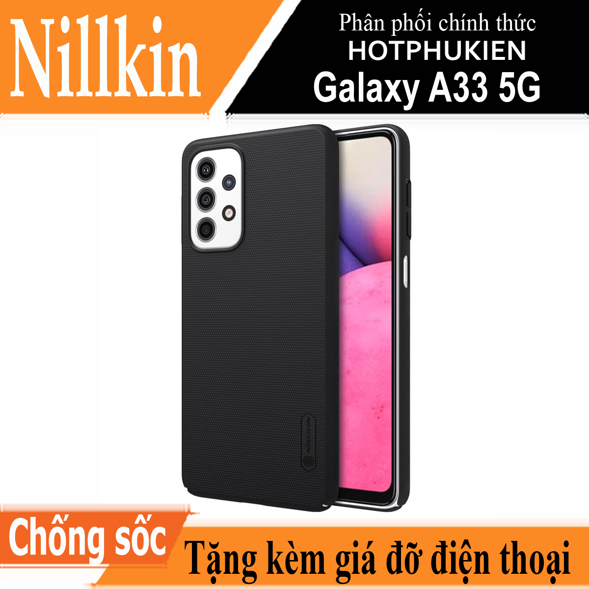 Ốp Lưng Sần chống sốc cho Samsung Galaxy A33 5G hiệu Nillkin Super Frosted Shield