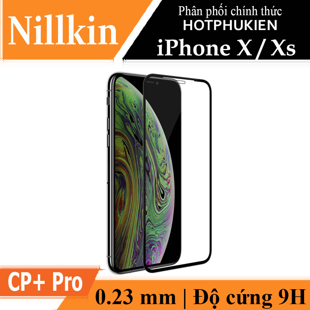Miếng dán kính cường lực full màn hình 3D cho iPhone X / iPhone Xs chính hãng Nillkin Amazing CP+ Pro