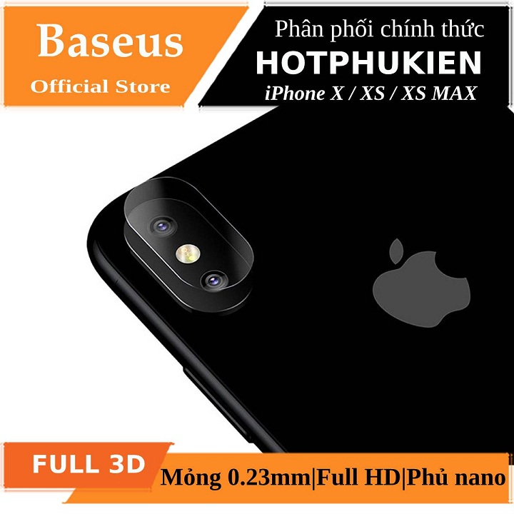 Miếng dán kính cường lực bảo vệ Camera mỏng 0.15mm cho iPhone X / Xs hiệu BASEUS
