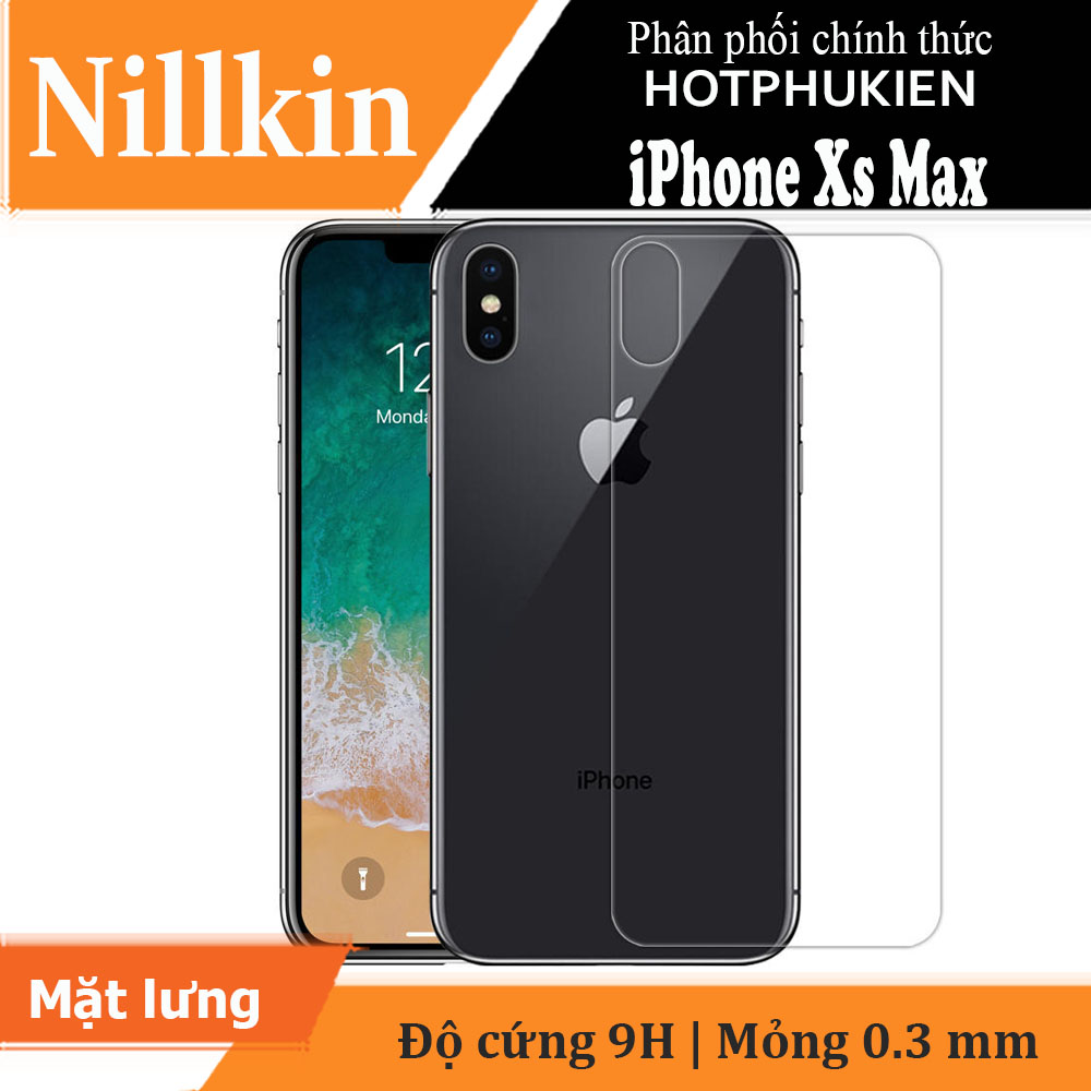 Miếng dán kinh cường lực mặt lưng cho iPhone Xs Max hiệu Nillkin Amazing H