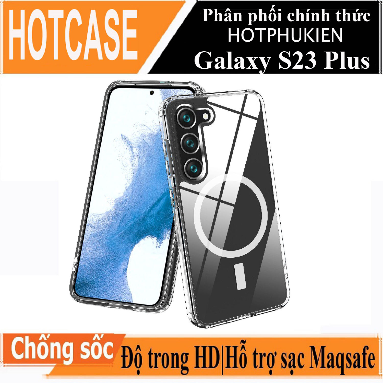 Ốp lưng silicon chống sốc hỗ trợ sạc Magsafe cho Samsung Galaxy S23 Plus / S23+ hiệu HOTCASE Magsafe Magetic Case - siêu mỏng 1.5mm