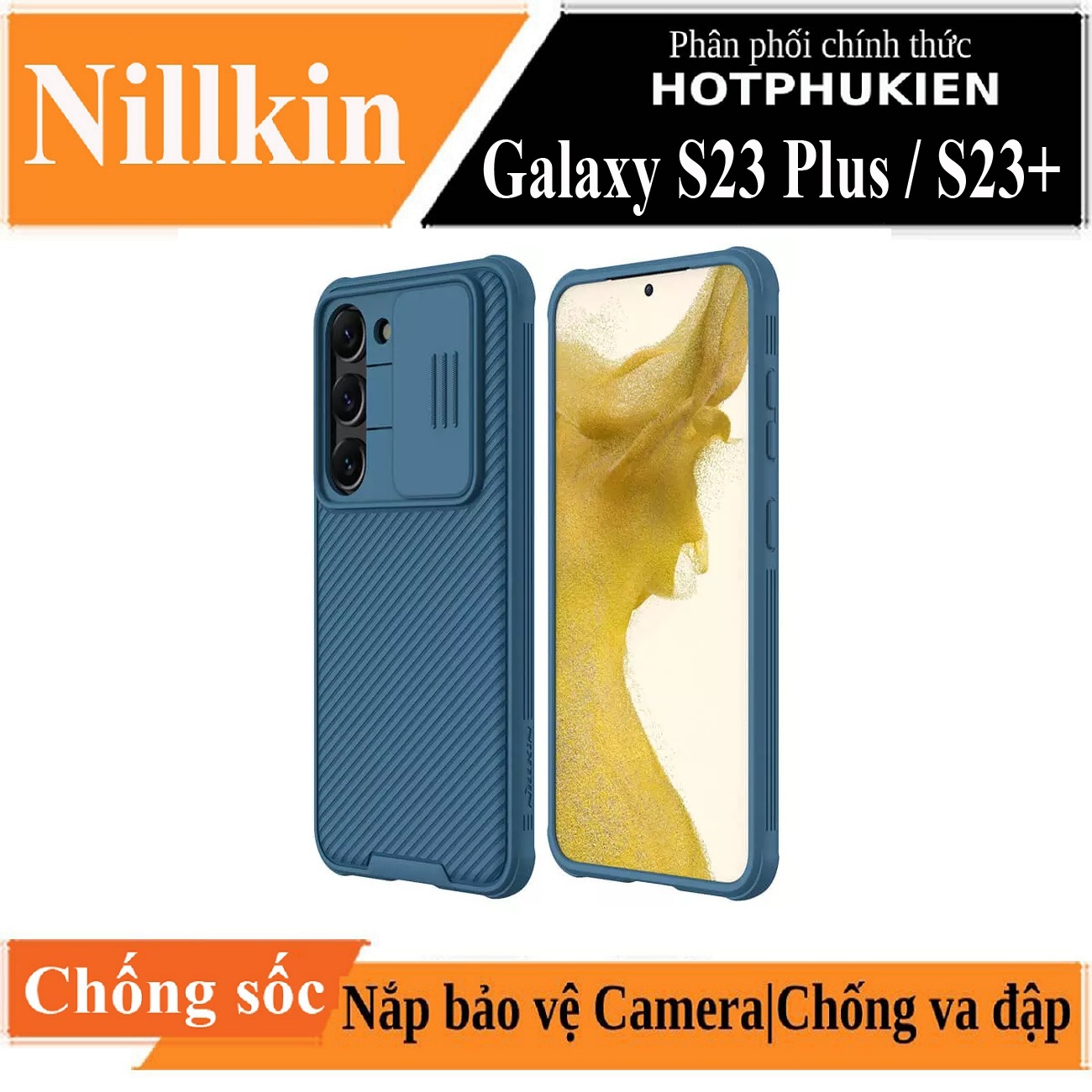 Ốp lưng chống sốc cho Samsung Galaxy S23 Plus / Galaxy S23+ bảo vệ Camera hiệu Nillkin Camshield Pro