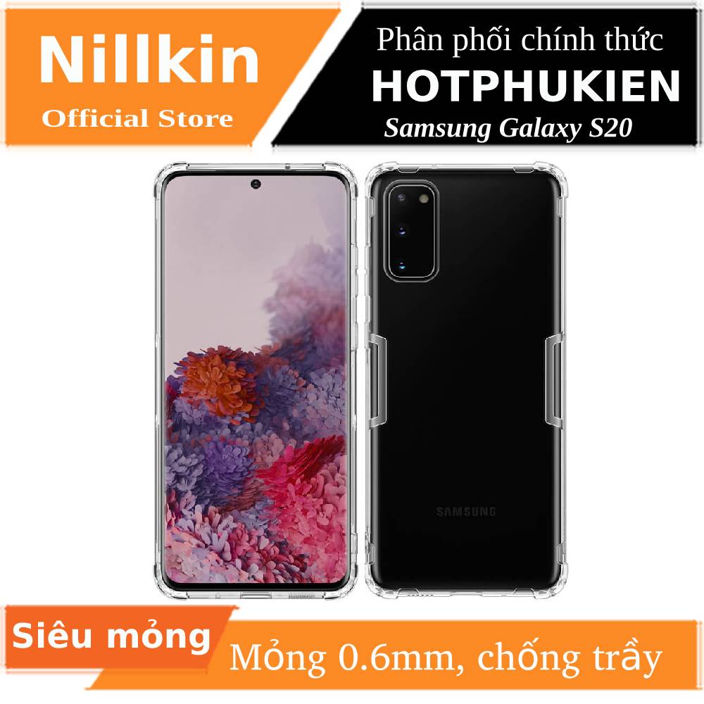 Ốp lưng dẻo silicon trong suốt cho Samsung Galaxy S20 hiệu Nillkin Nature
