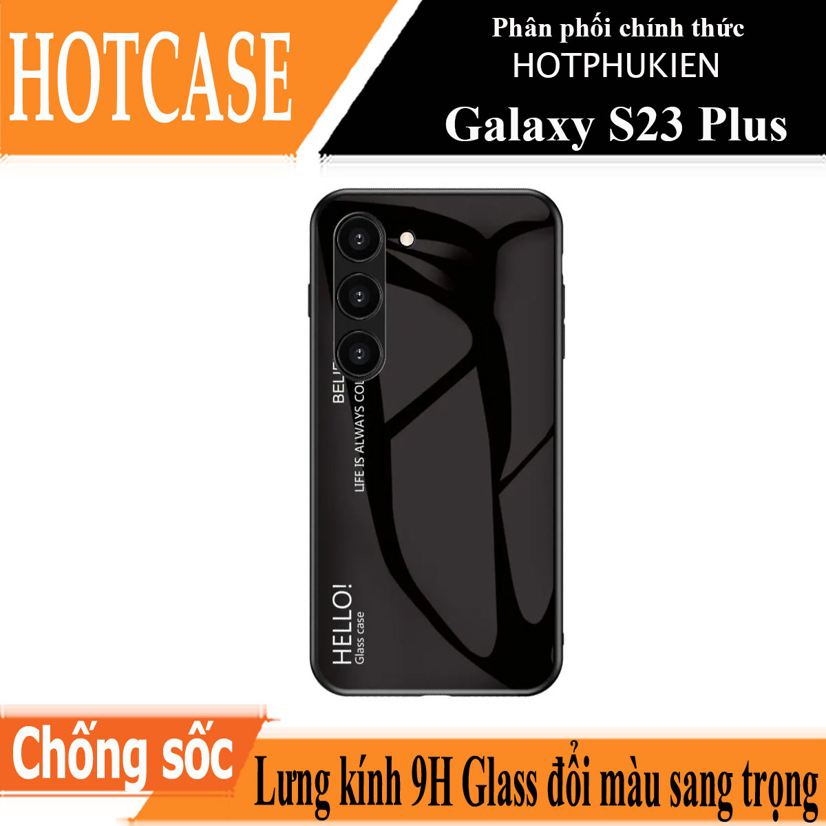 Ốp lưng kính cường lực cho Samsung Galaxy S23 Plus / S23+ hiệu HOTCASE Gradient Case chống sốc chống va đập, hiệu ứng gradient theo góc nhìn, chống sốc cực tốt, chất liệu cao cấp