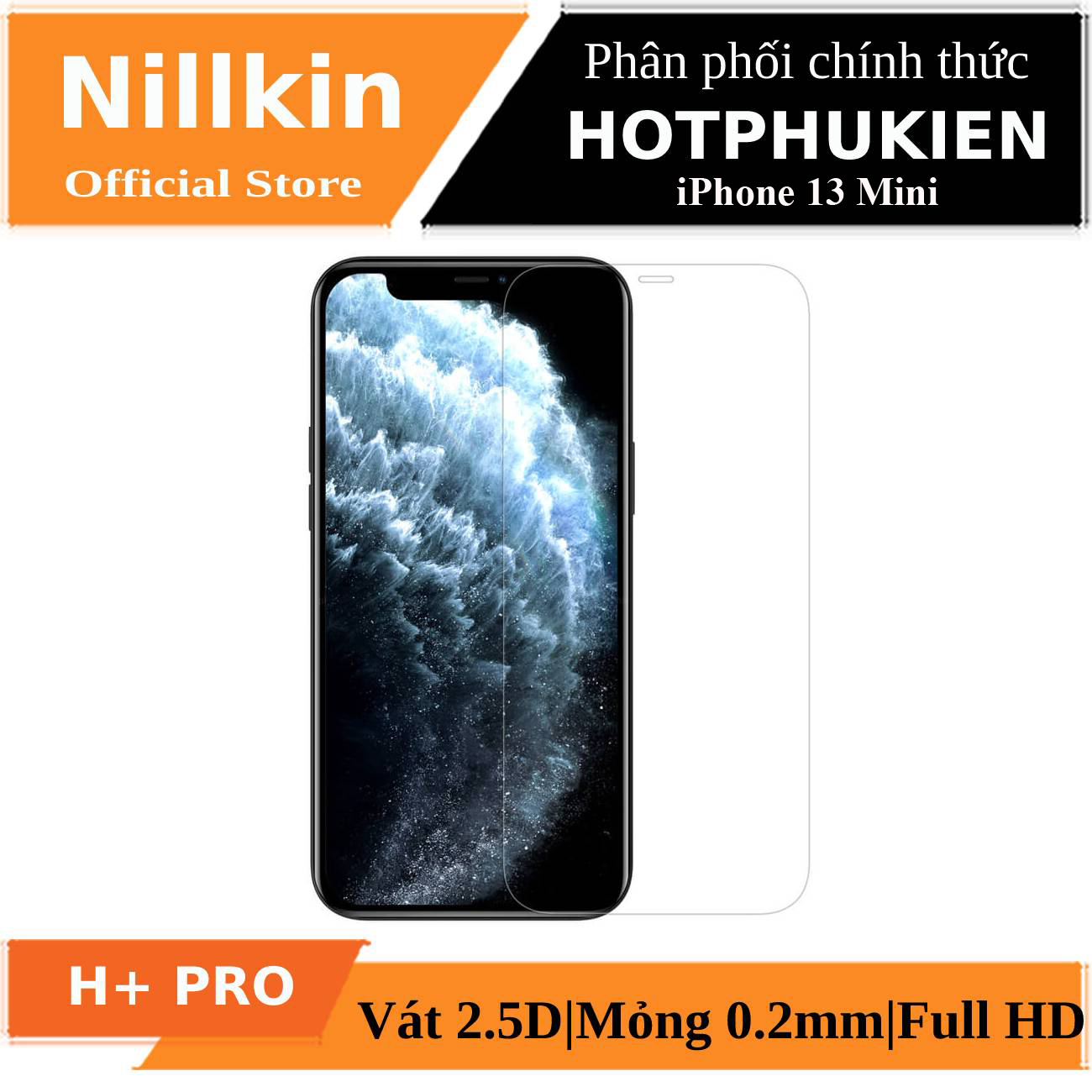 Miếng dán kính cường lực iPhone 13 Mini hiệu Nillkin Amazing H+ Pro