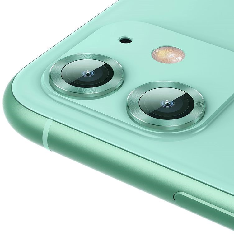 Bộ ốp viền kim loại tích hợp cường lực chống trầy Camera cho iPhone 11 hiệu Baseus Alloy tection Ring Lens Film