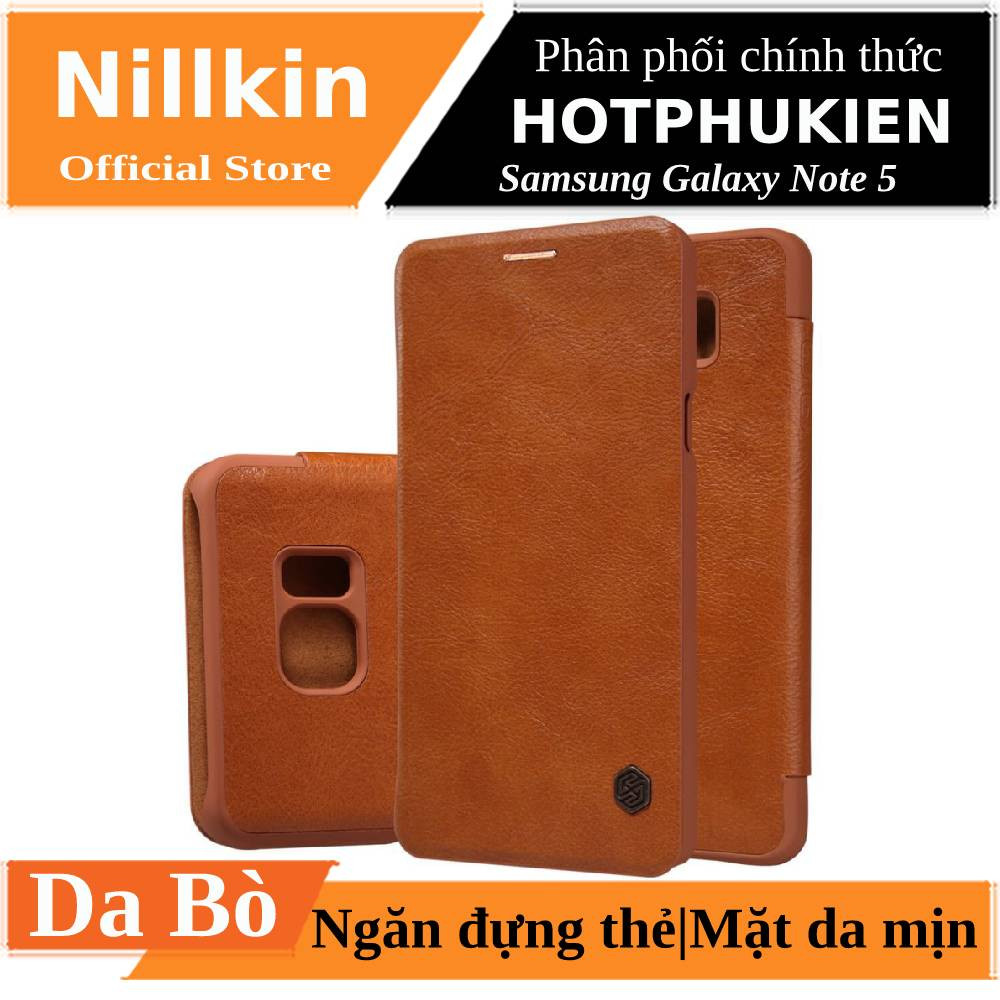 Bao da leather cho Samsung Galaxy Note 5 hiệu Nillkin Qin