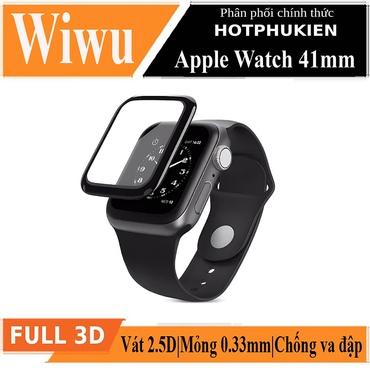 Bộ 2 miếng dán màn hình kính cường lực Full 3D cho Apple Watch 41mm hiệu WIWU iVista