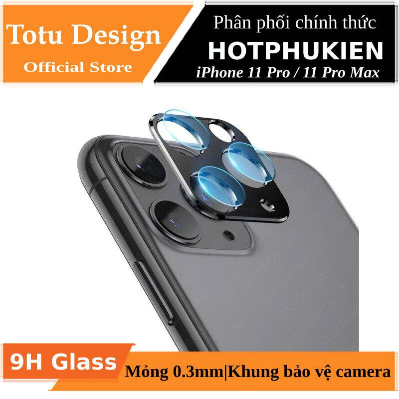 Bộ miếng dán kính cường lực và khung viền bảo vệ Camera cho iPhone 11 Pro hiệu Totu