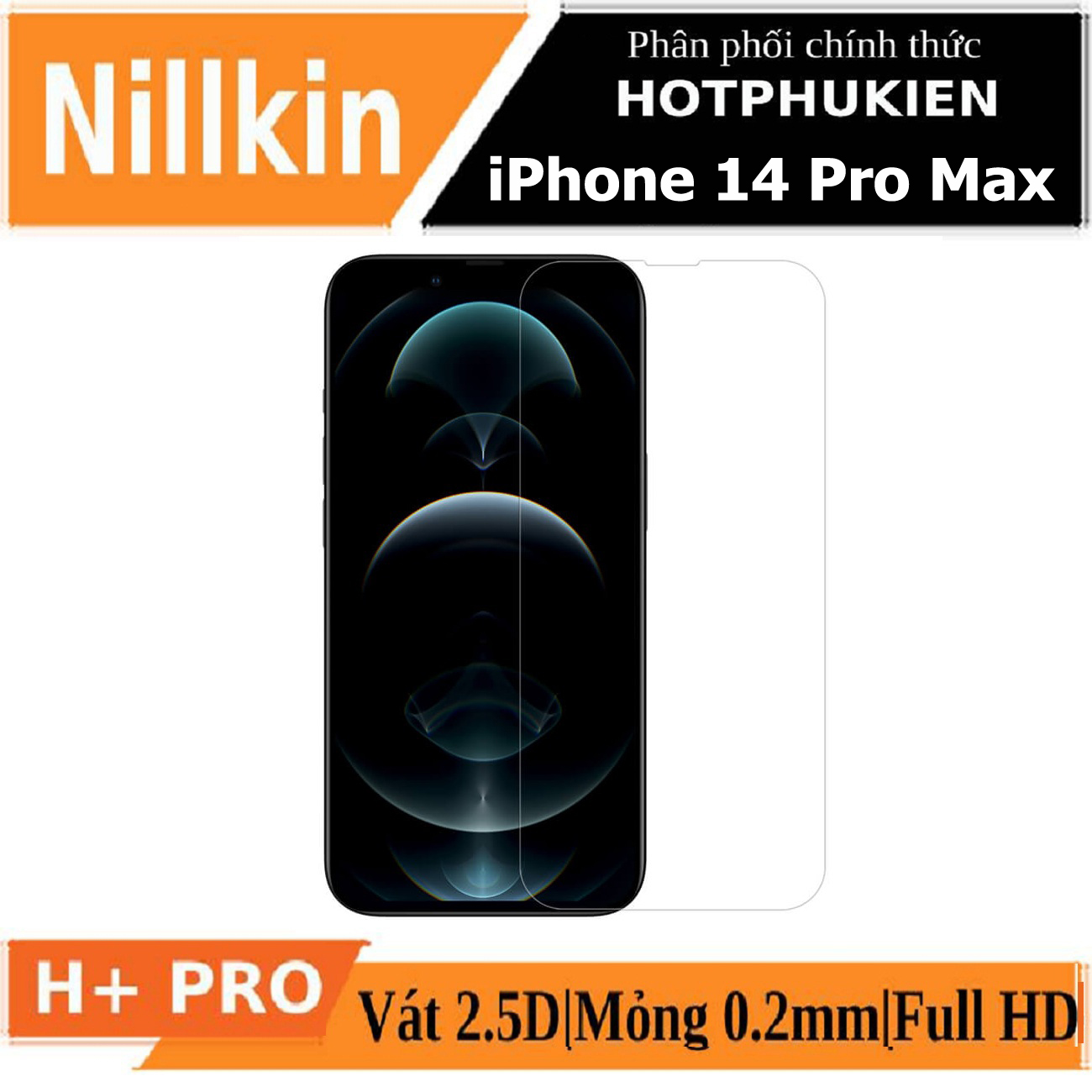 Miếng dán kính cường lực cho iPhone 14 Pro Max (6.7 inch) Nillkin Amazing H+ Pro