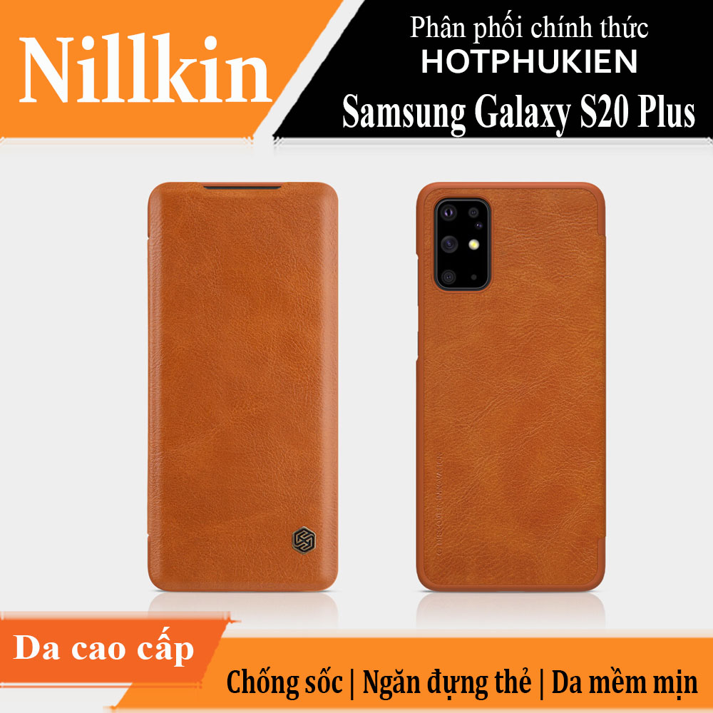 Bao da leather cho Samsung Galaxy S20 Plus hiệu Nillkin Qin