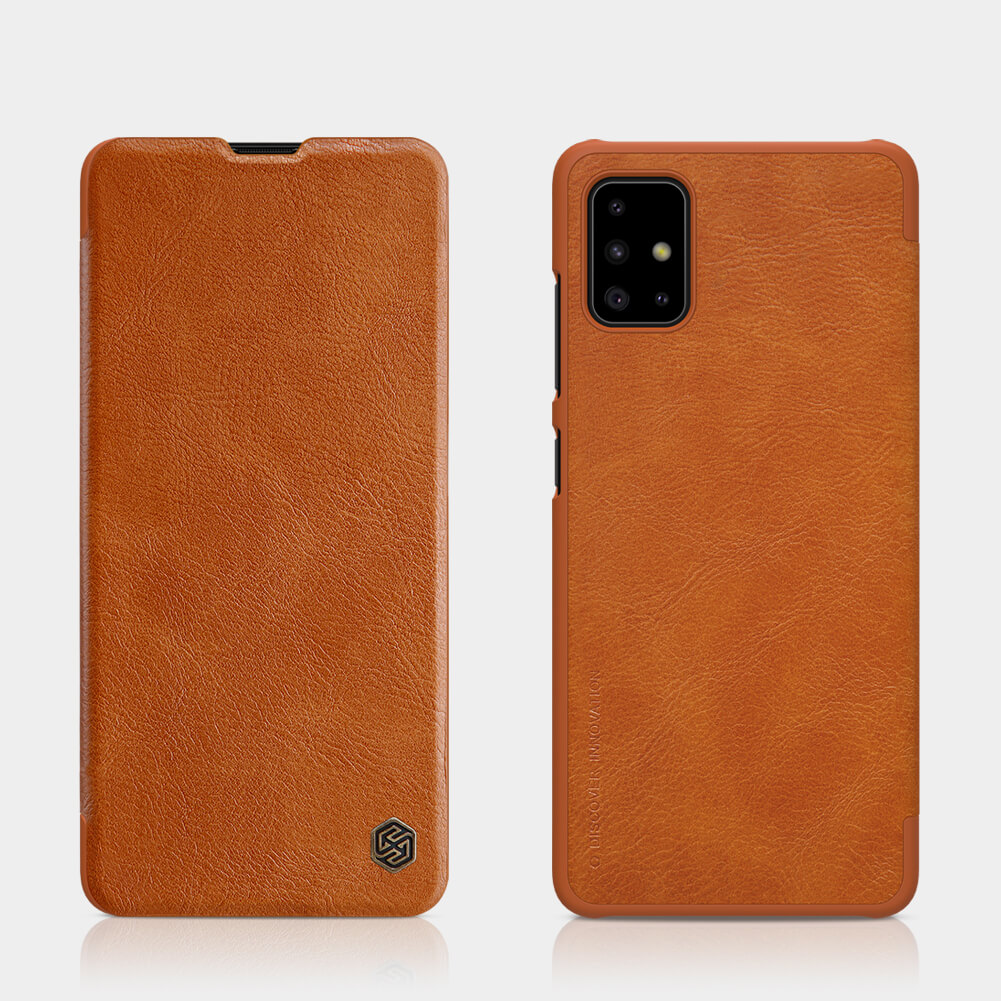 Bao da leather cho Samsung Galaxy A51 hiệu Nillkin Qin