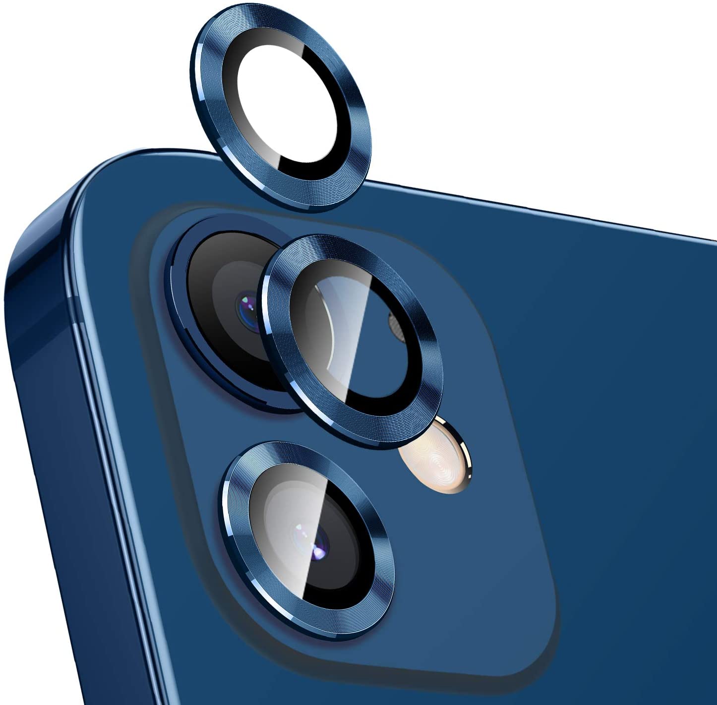 Bộ miếng dán kính cường lực bảo vệ Camera iPhone 12 (6.1 inch) hiệu KUZOOM Lens Ring