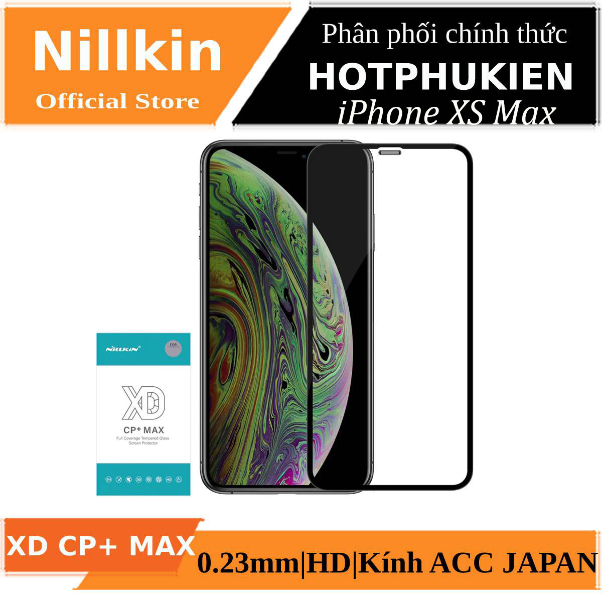 Miếng dán kính cường lực full 3D cho iPhone Xs Max hiệu Nillkin XD CP+ Max