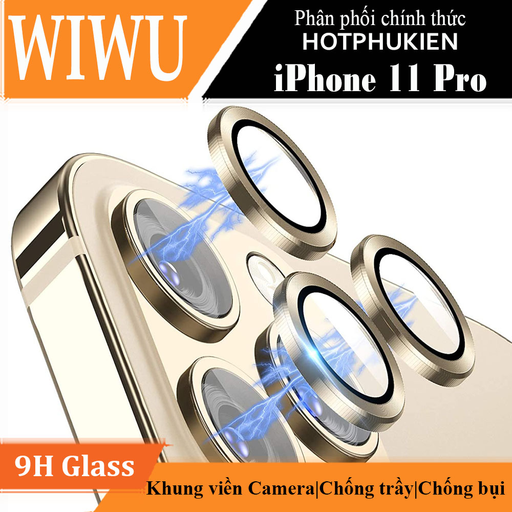 Bộ miếng dán kính cường lực bảo vệ Camera iPhone 11 Pro (5.8 inch) hiệu Wiwu Guard Lens Ring