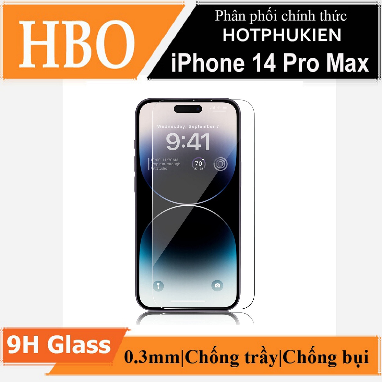 Miếng dán kính cường lực dành cho iPhone 14 Pro Max hiệu HOTCASE HBO