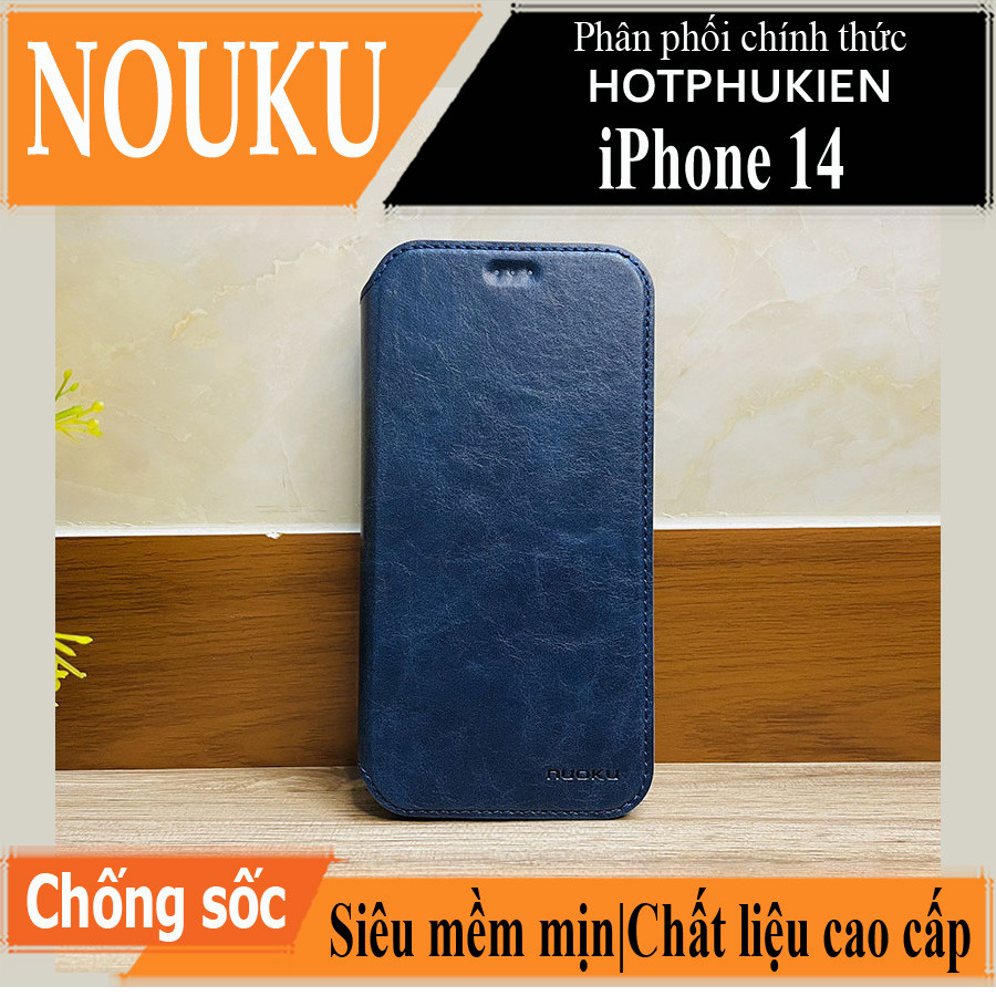 Case bao da chống sốc cho iPhone 14 (6.1 inch) hiệu Nuoku Elegant and Royal