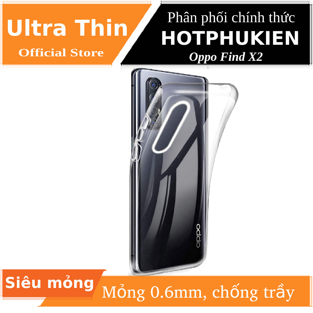 Ốp lưng dẻo cho Oppo Find X2 hiệu Ultra Thin (mỏng 0.6mm chống trầy xước)