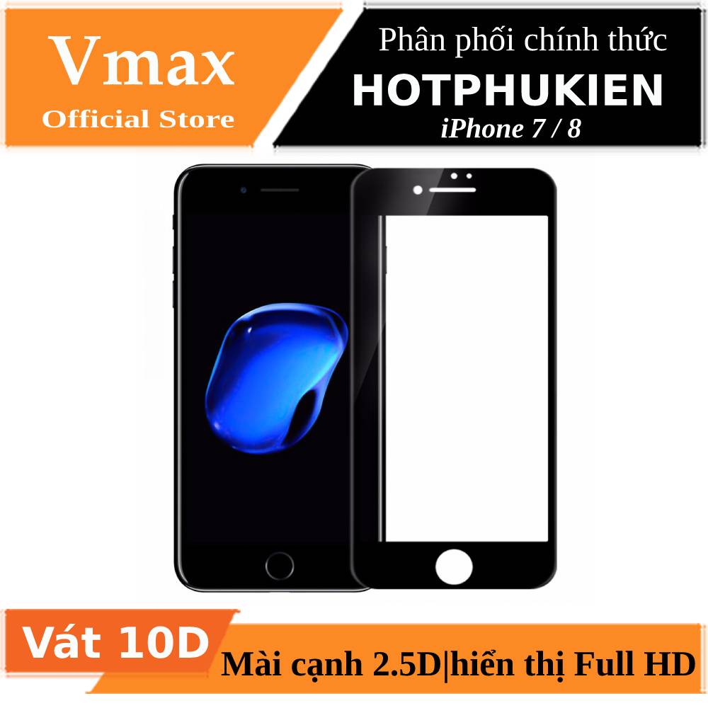 Miếng dán kính cường lực Full 10D cho iPhone SE 2020 / iPhone 7 / iPhone 8 hiệu Vmax