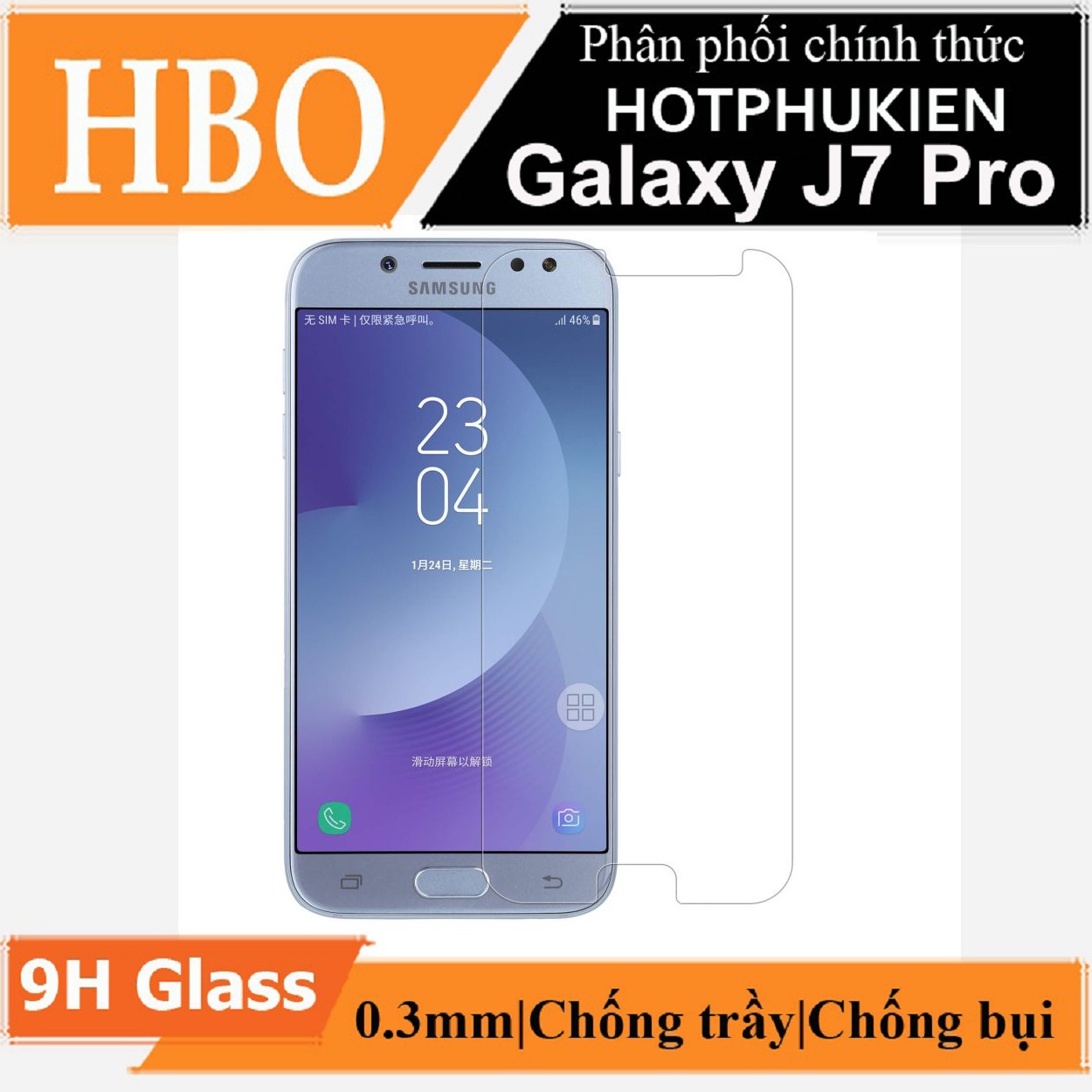 Miếng dán kính cường lực dành cho Samsung Galaxy J7 Pro hiệu HOTCASE HBO