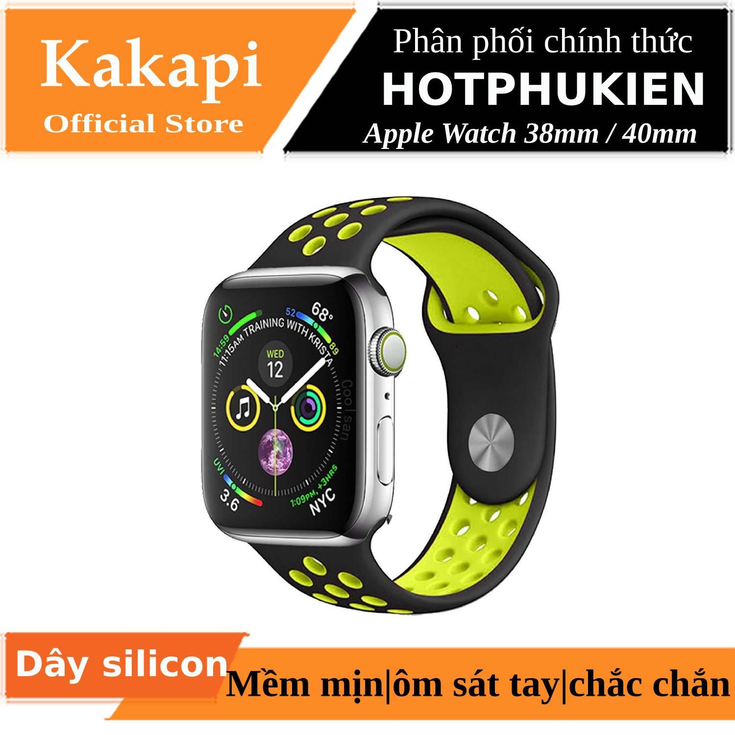 Dây đeo silicon dạng lỗ cho Apple Watch 38mm / 40mm hiệu Kakapi