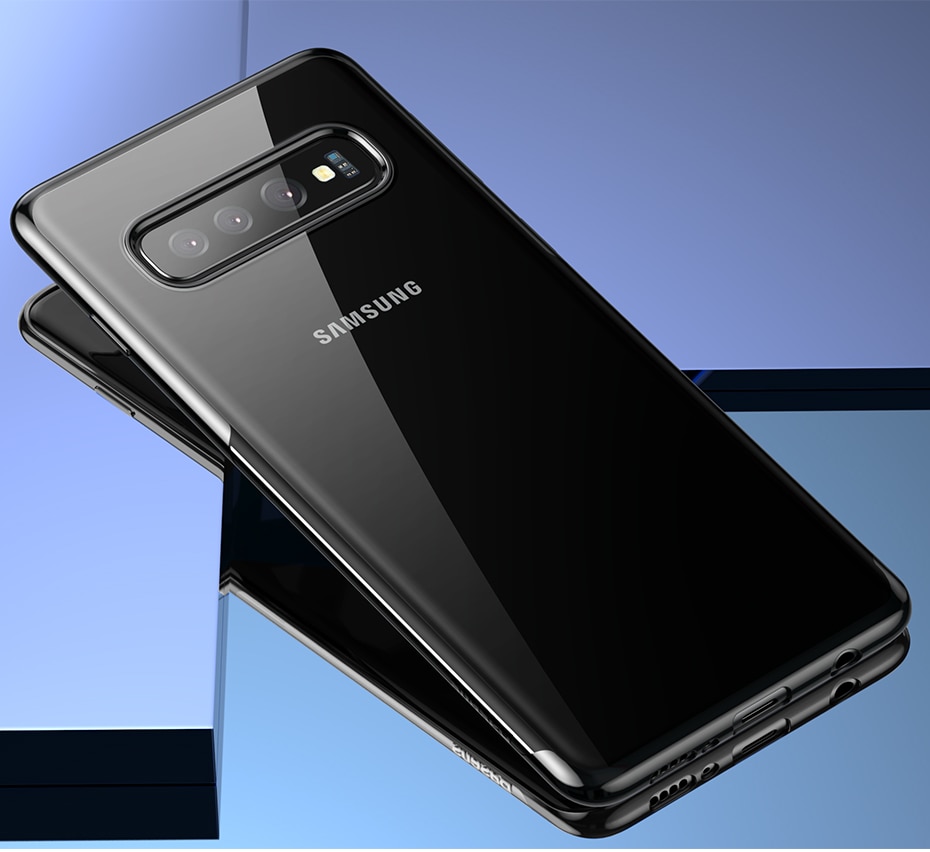 Ốp lưng viền màu mạ crom cho Samsung Galaxy S10 Hiệu Baseus Glitter